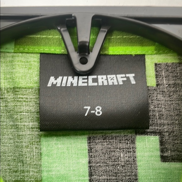 Minecraft Pixel Pattern Kids Button Down Shirt - Picture 2 of 4